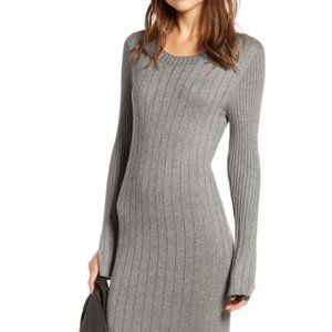 Heather Grey Treasure & Bond Ribbed Sweater Dress